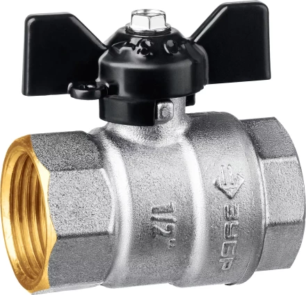 ЗУБР d 1/2, ручка бабочка, мама-мама, полнопроходной шаровой кран (51323-1/2) купить в Челябинске