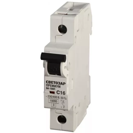 Выключатель автоматический СВЕТОЗАР &quot;ПРЕМИУМ&quot; 1-полюсный, 32 A, &quot;C&quot;, откл. сп. 10 кА, 230 / 400 В SV-49031-32-C купить в Челябинске