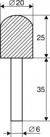 Шарошка абразивная Цилиндр с закруглением 20х25х6 мм Энкор 21656 купить в Челябинске
