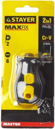 Набор STAYER &quot;MASTER&quot;: Отвертка &quot;Мини&quot; с двусторонним стержнем, 2/6мм - 32мм, 2 предмета 2511_z01 купить в Челябинске