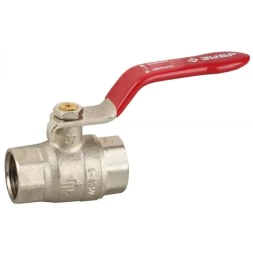 Кран ЗУБР шаровой 3/4" полнопроходной "мама-мама", ручка, никелированная латунь 51350-N-3/4