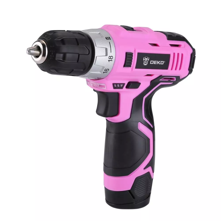 Дрель аккумуляторная DEKO GCD12DU3 PINK SET2 + оснастка 13 шт, 063-4171 купить в Челябинске