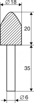 Шарошка абразивная Цилиндр с заострением 18х20х6 мм Энкор 21657 купить в Челябинске