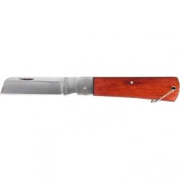 Нож складной, 200 мм, прямое лезвие, деревянная ручка  SPARTA 78998