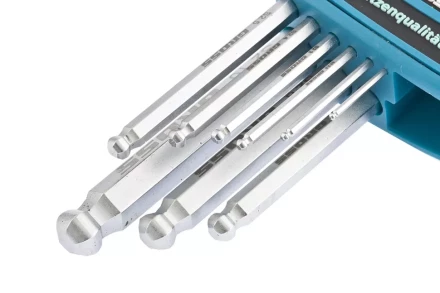 Набор ключей имбусовых HEX 1,5–10 мм S2 9 шт удлиненные с шаром сатинированные Gross 16403 купить в Челябинске