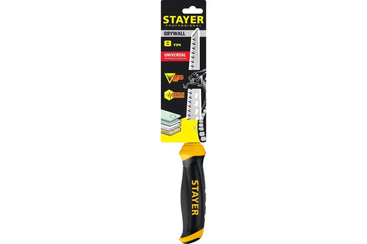 STAYER 160 мм, выкружная ножовка по гипсокартону, Professional, 8TPI, 15173_z02 купить в Челябинске