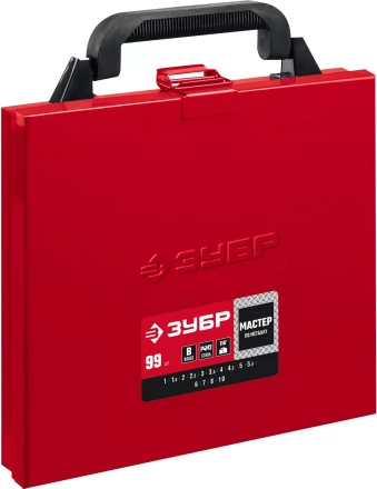 ЗУБР 99 шт, (1-10 мм), сталь Р4М2, класс В, мет.бокс, набор сверл по металлу (29605-H99) купить в Челябинске