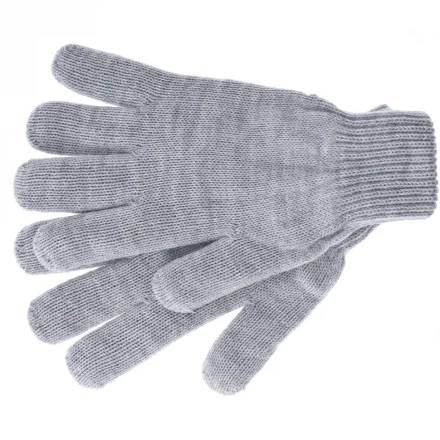 Перчатки трикотажные акрил двойные серая туча двойная манжета Сибртех Россия 68682 купить в Челябинске