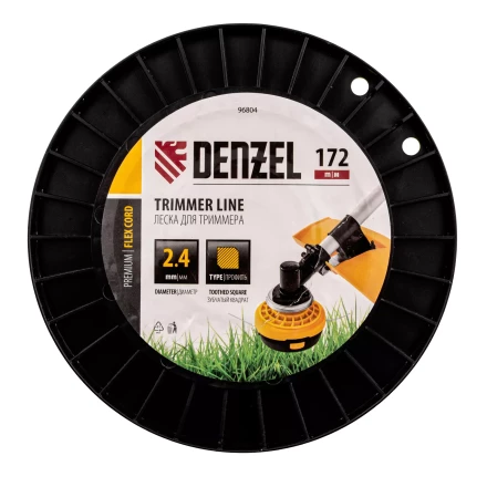 Леска для триммера зубчатый квадрат, 2,4мм х 172м, на DIN катушке FLEX CORD// Denzel 96804 купить в Челябинске