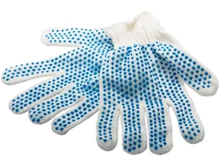 Перчатки х/б, ПВХ "точка", 7 класс, 38 гр. Россия 67774 купить в Челябинске