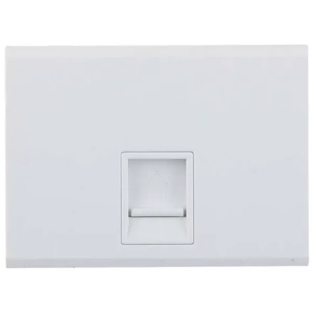 Розетка СВЕТОЗАР &quot;ЭФФЕКТ&quot; компьютерная, одинарная, без вставки и рамки, цвет белый SV-54419-W купить в Челябинске