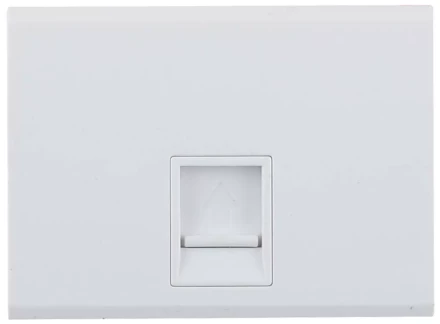 Розетка СВЕТОЗАР &quot;ЭФФЕКТ&quot; компьютерная, одинарная, без вставки и рамки, цвет белый SV-54419-W купить в Челябинске