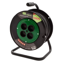 Удлинитель силовой 50 м Сибртех 95855, 10А, тип УХ10, ПВС, на кабельной катушке, 4 розетки без заземления