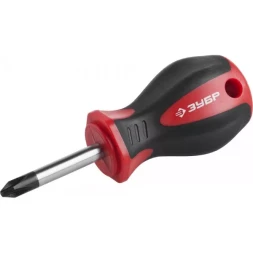 Отвертка ЗУБР "МАСТЕР", "STUBBY" ( бочка ), Cr-v, эргономичная двухкомпонентная рукоятка, PH2x38мм 25062-38-2_z03