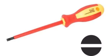 Отвертка диэлектрич. шлицевая 1,0х6х150мм, 1000В 19693 купить в Челябинске