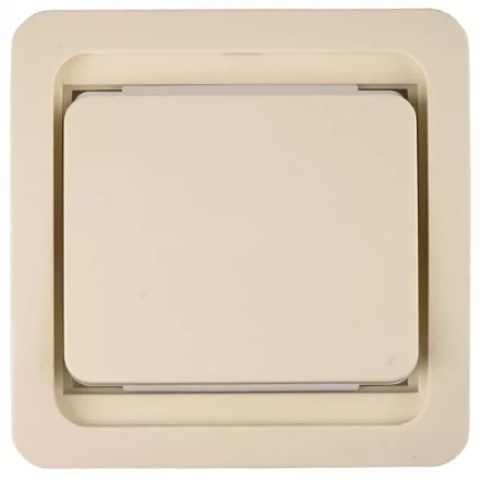 Выключатель СВЕТОЗАР &quot;ГАММА&quot; одноклавишный, без подсветки, цвет бежевый, 10А/~250В SV-54130-B купить в Челябинске