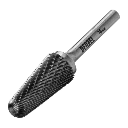 Борфреза по металлу твердосплавная Denzel 72073, коническая закругленная, тип-L, 16 мм купить в Челябинске
