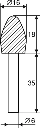 Шарошка абразивная Капля 16х18х6 мм Энкор 21663 купить в Челябинске