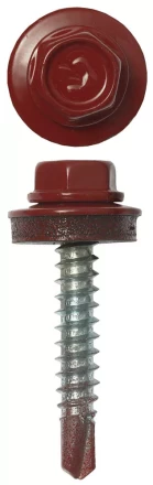 Саморезы ЗУБР &quot;ПРОФЕССИОНАЛ&quot; окраш., RAL 3003 рубин.-красн., для крепл. кров. матер. к дерев. обреш., 4.8х29мм, 2500шт 4-300310-48-029-3003 купить в Челябинске