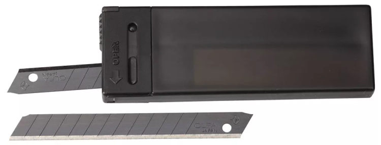 Лезвие OLFA сегментированные BLACK MAX, 9х80х0,38мм, 13 сегментов, 10шт OL-ABB-10B купить в Челябинске