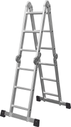 Лестница алюминиевая четырехсекционная 4х3 ступени Кратон 2 14 06 003