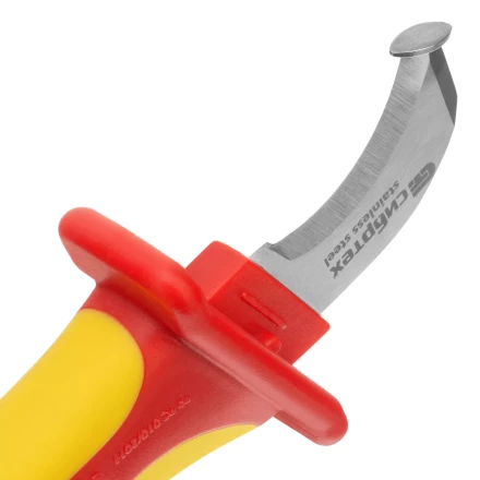 Нож диэлектрический Сибртех до 1000 В, для снятия оплетки электрокабелей 78808 купить в Челябинске