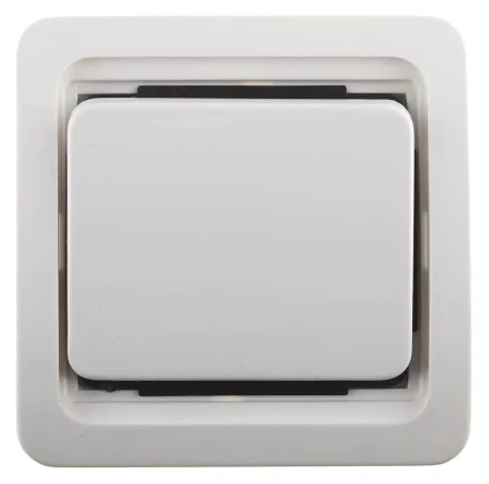Выключатель СВЕТОЗАР &quot;ГАММА&quot; одноклавишный, без подсветки, цвет белый, 10А/~250В SV-54130-W купить в Челябинске