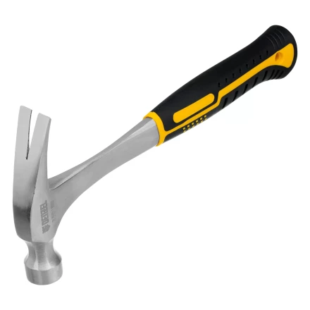 Молоток-гвоздодер 350 г Denzel, цельнометаллический, двухкомпонентная рукоятка 10422 купить в Челябинске