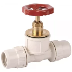 Кран ЗУБР "ШиреФит" запорный в сборе "штуцер с гайкой - кран запорный с маховиком- штуцер с гайкой", 20мм 51571-20