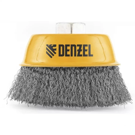 Щетка для УШМ 75 мм Чашка витая нержавеющая проволока 0.3 мм М14 Denzel 746043 купить в Челябинске