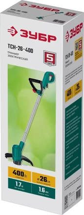 ЗУБР 400 Вт, ш/с 26 см, сетевой триммер (ТСН-26-400) купить в Челябинске