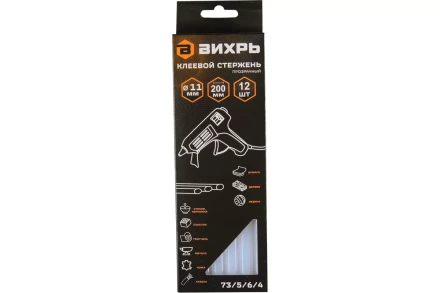 Клеевой стержень Вихрь 11x200 мм, 12 шт 73/5/6/4 купить в Челябинске