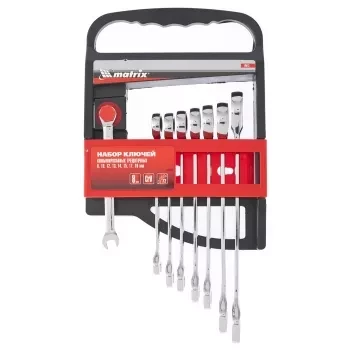 Набор ключей комбинированных трещеточных 8 штук Matrix 14513 купить в Челябинске