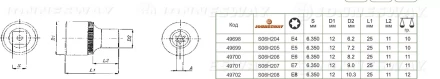 Торцевая головка 1/4"DR внешний TORX Е-5 S06H205 Jonnesway 49699 купить в Челябинске