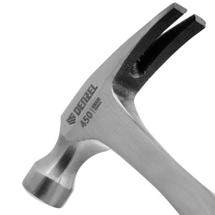 Молоток-гвоздодер 450 г Denzel, цельнометаллический, двухкомпонентная рукоятка, 10423 купить в Челябинске