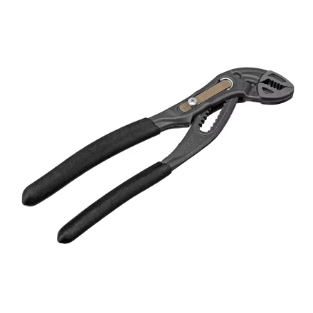 Клещи переставные Denzel 17905, кнопочный механизм, обливные рукоятки, 180 мм купить в Челябинске