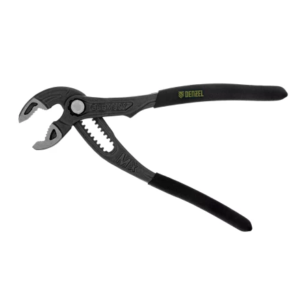 Клещи переставные Denzel 17905, кнопочный механизм, обливные рукоятки, 180 мм купить в Челябинске