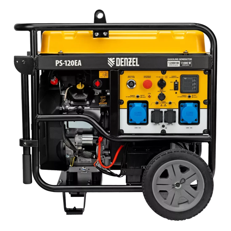 Генератор бензиновый Denzel PS-120EA, 12 кВт,230 В, 40л, разъём ATS,эл.старт купить в Челябинске