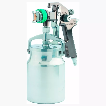 Пневматический краскопульт AS 802 HVLP, профессиональный, всасывающего  типа, сопло 1,4мм  Stels 57366 купить в Челябинске