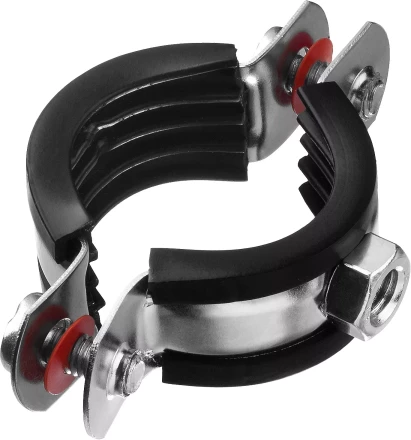 Хомут трубный с гайкой, оцинкованный, 1&quot;, 9шт, ЗУБР Мастер 37850-32-37 37850-32-37 купить в Челябинске