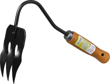 GRINDA PROLine. Грабли-рыхлитель 3-хзубые с деревянной ручкой 120х86х265мм 421514 купить в Челябинске