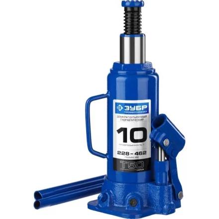 Домкрат гидравлический бутылочный T50, 10т, 228-462мм, ЗУБР Профессионал 43060-10 43060-10_z01 купить в Челябинске