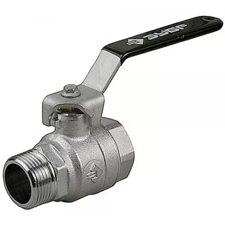 Кран шаровой ЗУБР полнопроходной &quot;мама-папа&quot;, ручка, хромиров латунь, 1/2&quot; 4-51321-C-1/2 купить в Челябинске