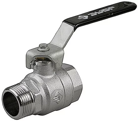 Кран шаровой ЗУБР полнопроходной &quot;мама-папа&quot;, ручка, хромиров латунь, 1/2&quot; 4-51321-C-1/2 купить в Челябинске