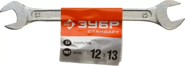 Ключ рожковый гаечный ЗУБР "СТАНДАРТ", оцинкованный, 12х13мм 27115-12-13 купить в Челябинске