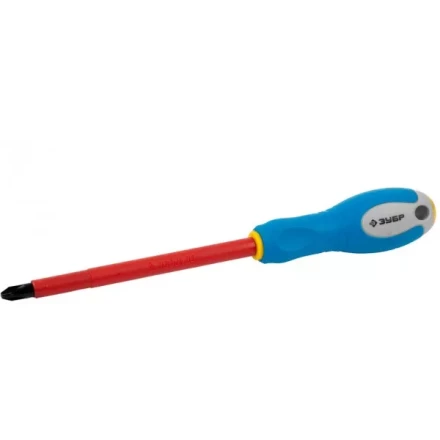 ЗУБР "ПРОФИ ЭЛЕКТРИК". Отвертка Cr-V, трехкомпонент рукоятка, высоковольтная до ~1000В, PH №3, 150 мм 25262-3-150 купить в Челябинске