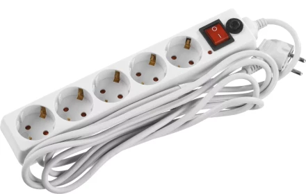 Сетевой фильтр STAYER &quot;MASTER&quot; электрический, 5 гнезд, макс. мощн. 2200 Вт, 3м 55066-3 купить в Челябинске