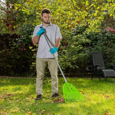 Грабли веерные пластиковые Palisad, 495 х 1680 мм, 23 плоских зуба, алюминиевый черенок, Россия, 61805 купить в Челябинске