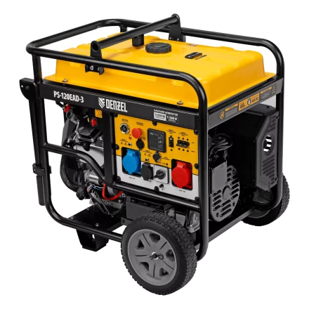 Генератор бензиновый Denzel PS-120EAD-3, 12 кВт,230/400 В, 40л, разъём ATS,перекл.режима,эл.старт купить в Челябинске