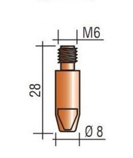 Наконечник к горелке полуавтомата M6  диаметр 1,6 мм L28 тело 8  AL Aurora купить в Челябинске